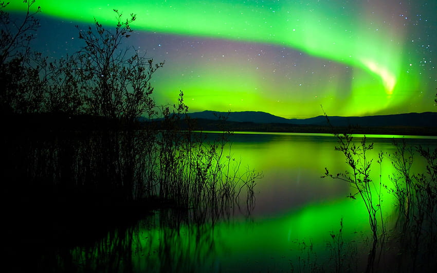 Grünes Nordlicht Kanada, Nordlicht-Computer HD-Hintergrundbild