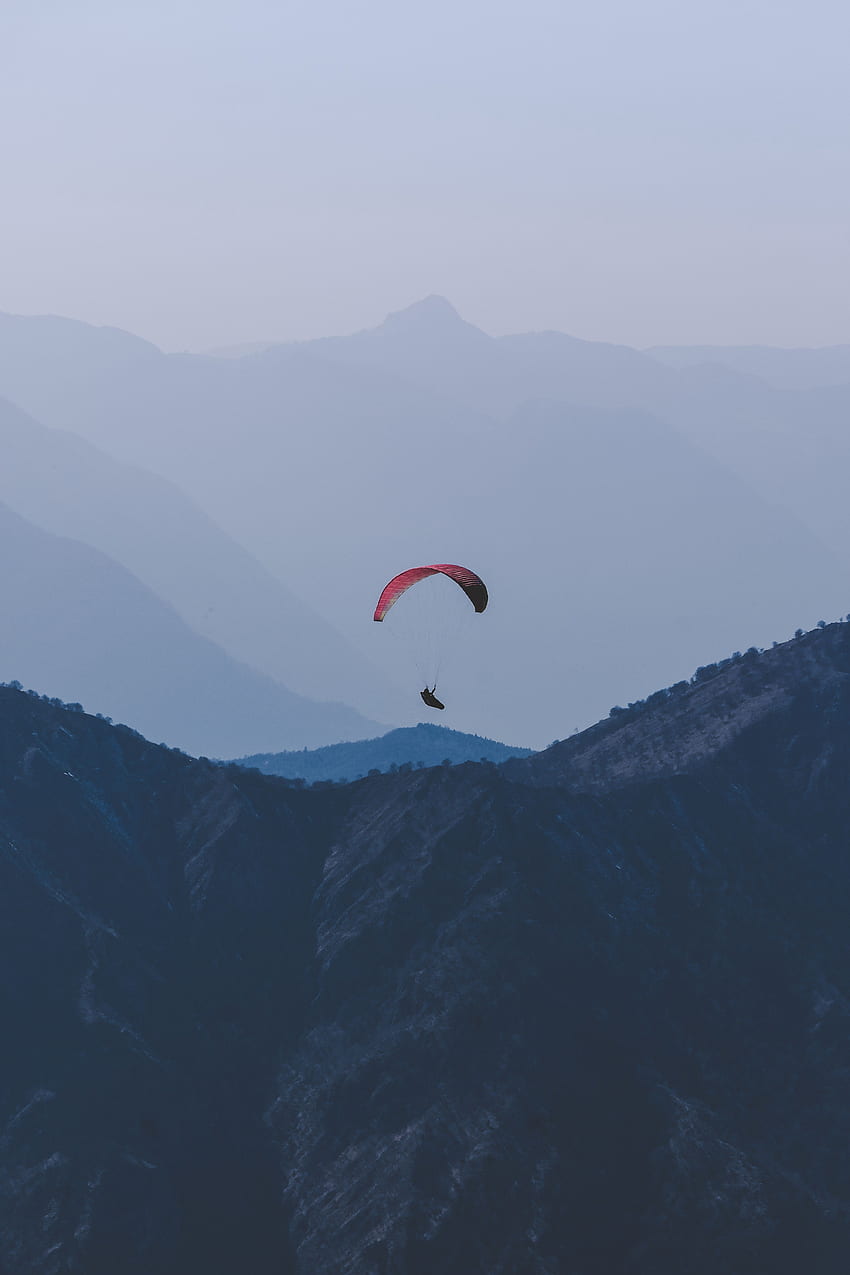 Sports, Mountains, Fog, Flight, Paragliding, Paraglider HD phone wallpaper