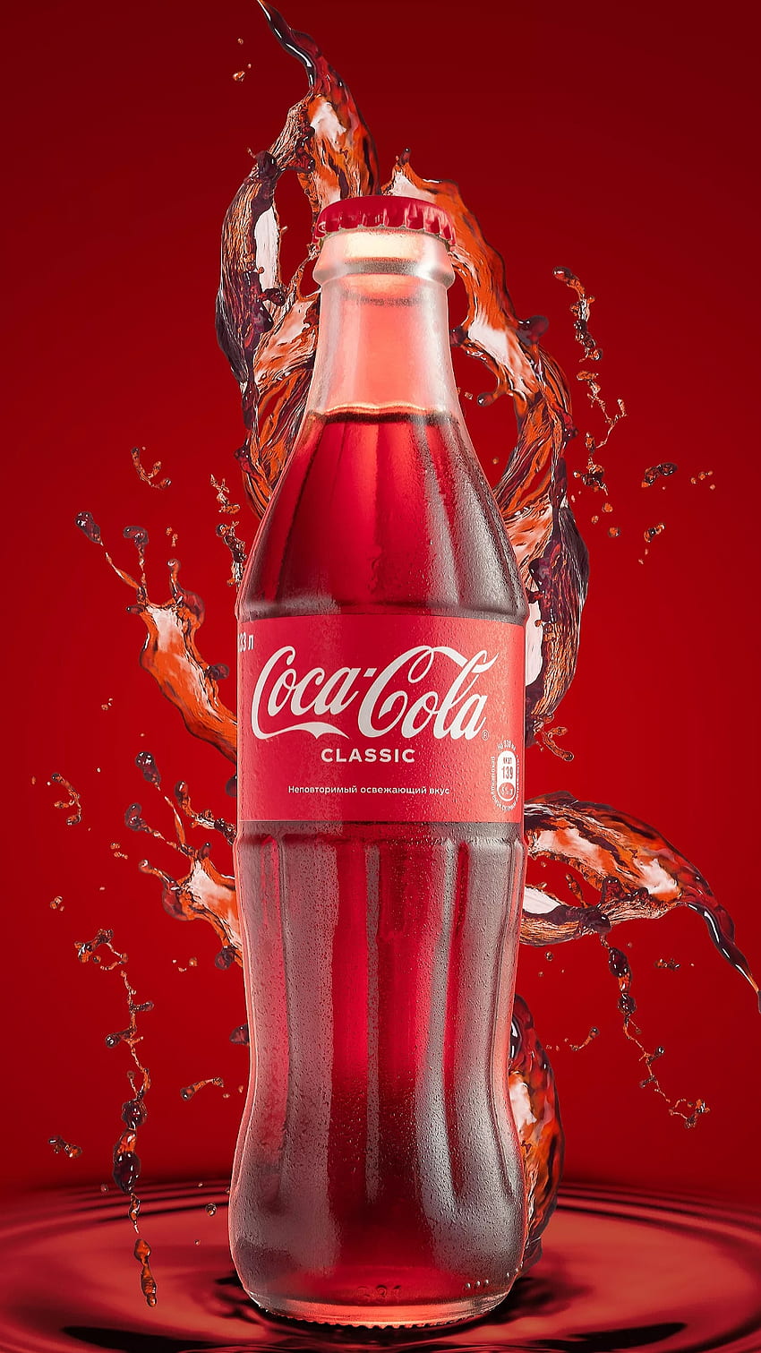 Coca Cola fredda, rossa, liquida, bibita, bottiglia, coca cola Sfondo del telefono HD
