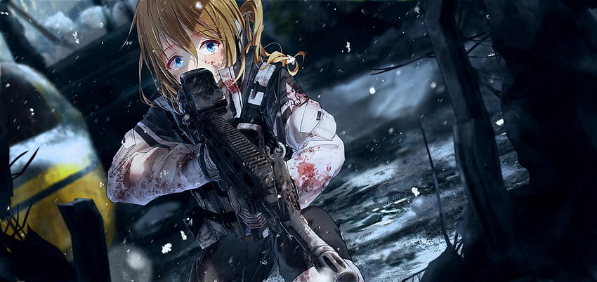 anime dude on anime gun girls. Anime, Anime HD wallpaper