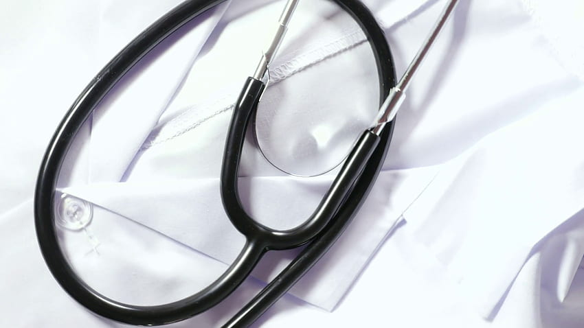 Stethoscope And Notebook With Pen On White Coat For - Silver HD wallpaper