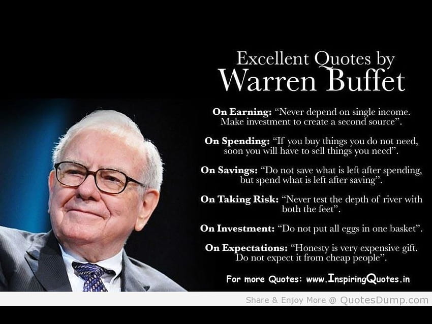 Cytaty o udanych inwestowaniu 62 cytaty - Warren Buffett Tapeta HD