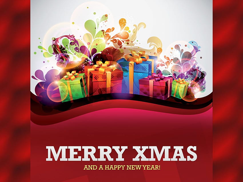 Happy holidays, gifts, holiday, box, christmas HD wallpaper