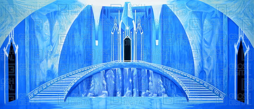 Innenraum des Eisschlosses. Eisschlösser, gefrorenes Schloss, gefrorener Hintergrund HD-Hintergrundbild