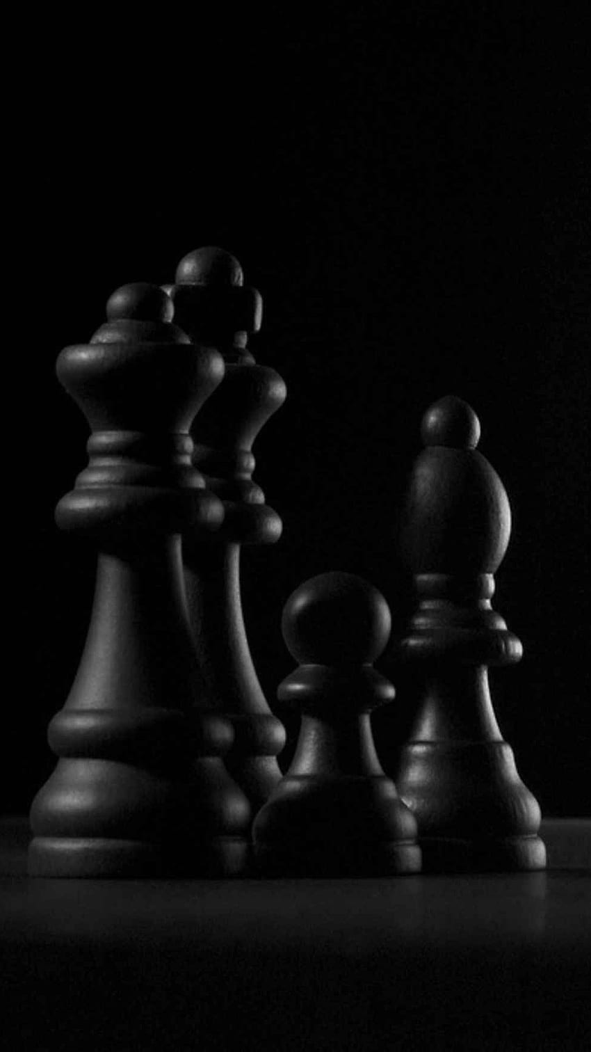 Colore nero, scacchi colore nero, scacchi neri Sfondo del telefono HD