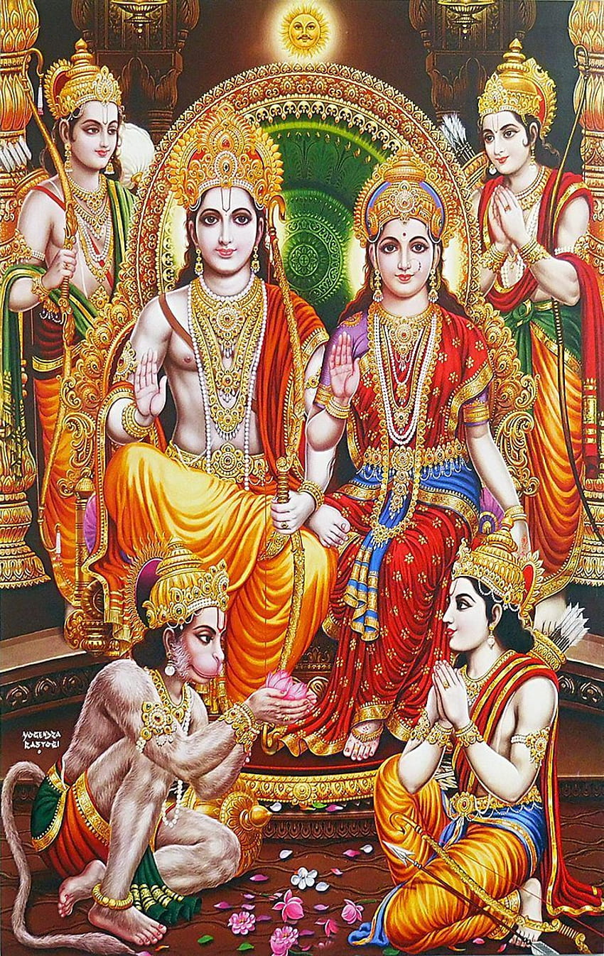 Poster Ram Darbar. Sita ram, Hanuman, Tuan hanuman wallpaper ponsel HD