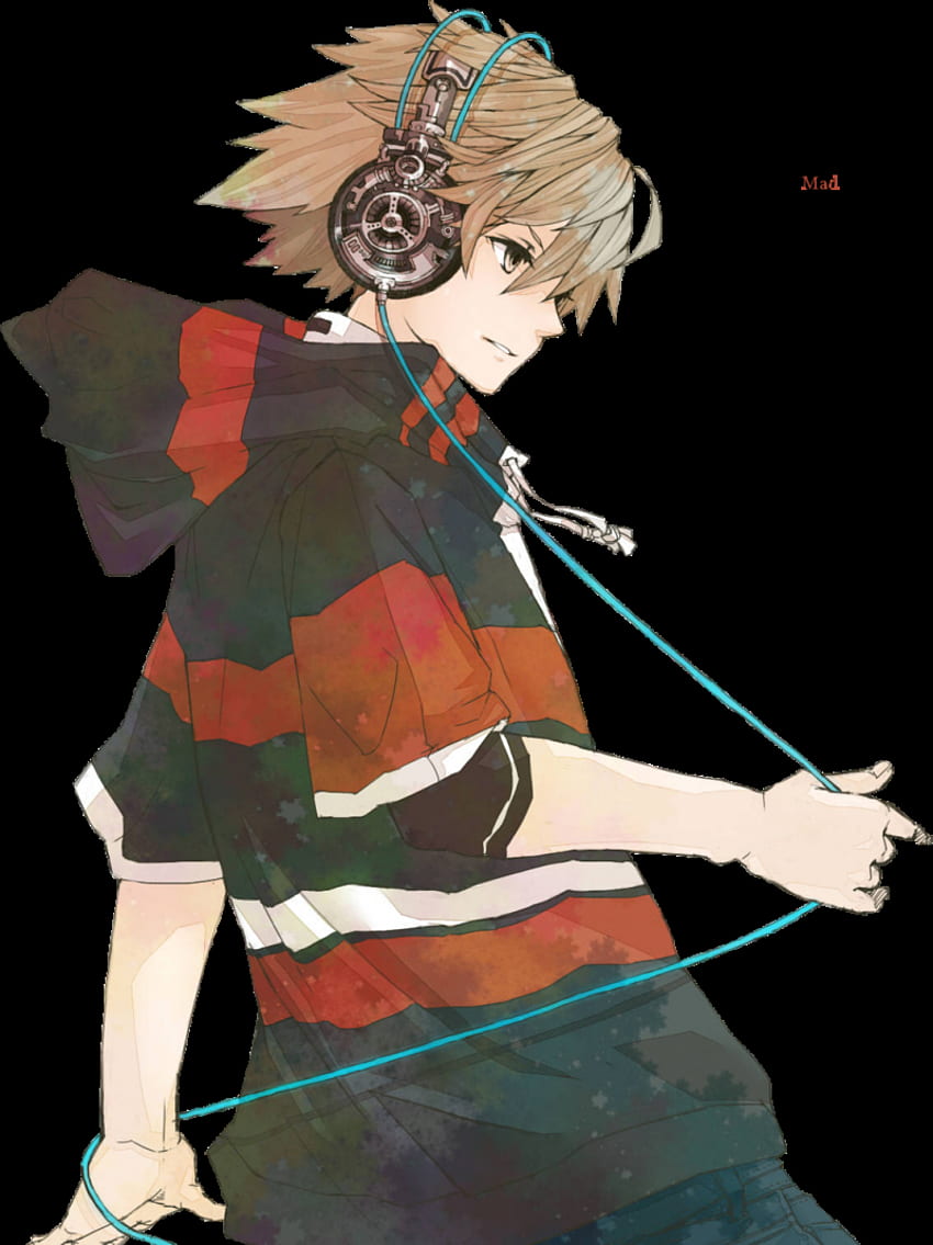 Anime Boy słucha muzyki PNG. Anime, chłopiec z anime, chłopiec z anime ze słuchawkami, chłopiec z anime słuchający muzyki Tapeta na telefon HD