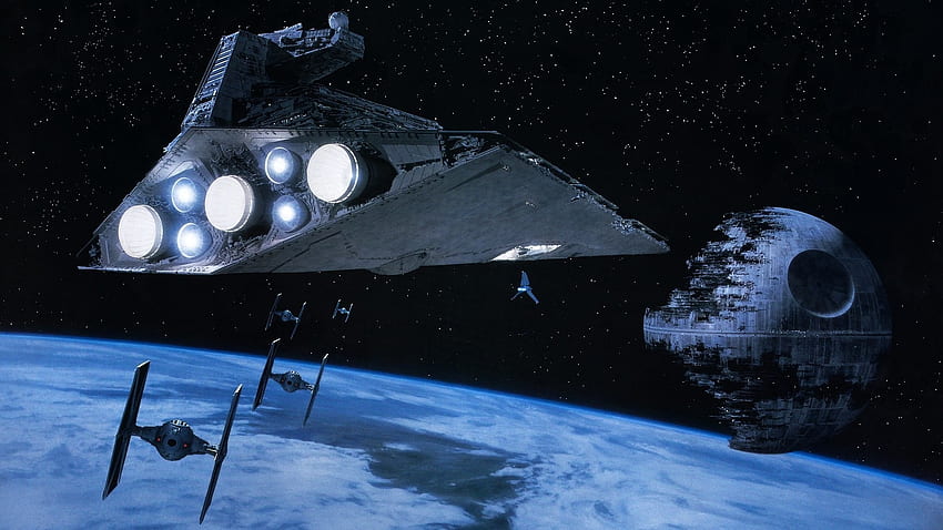 Star Wars, Star Destroyer, TIE Fighter, Death Star / and Mobile Backgrounds HD wallpaper