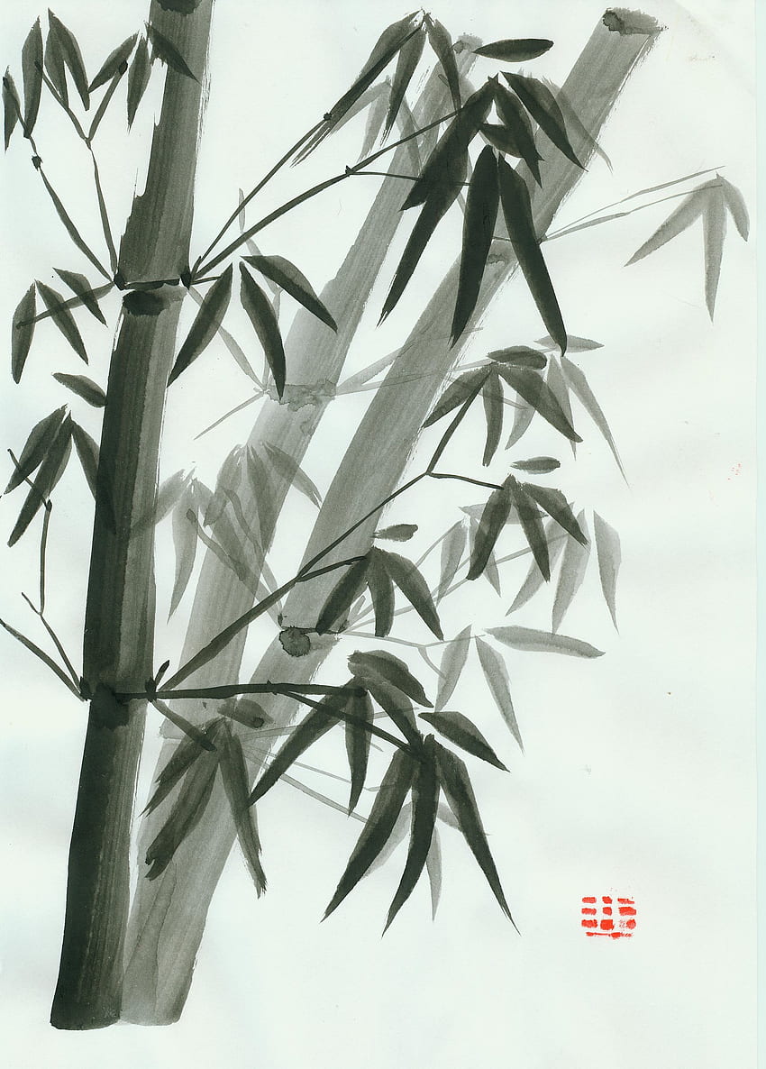 Bambous Sumi E HD-Handy-Hintergrundbild