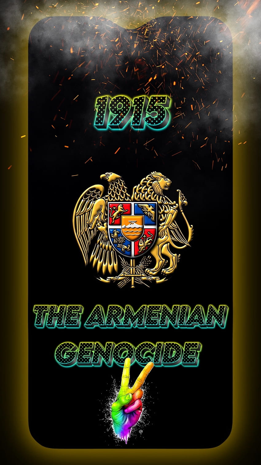 1915 genocídio armênio, brasão de armas, borda, genocídio armênio, vitória, armênia Papel de parede de celular HD