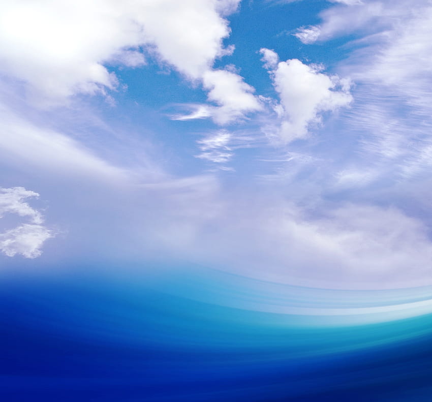 Bleu sea, clouds, nature HD wallpaper