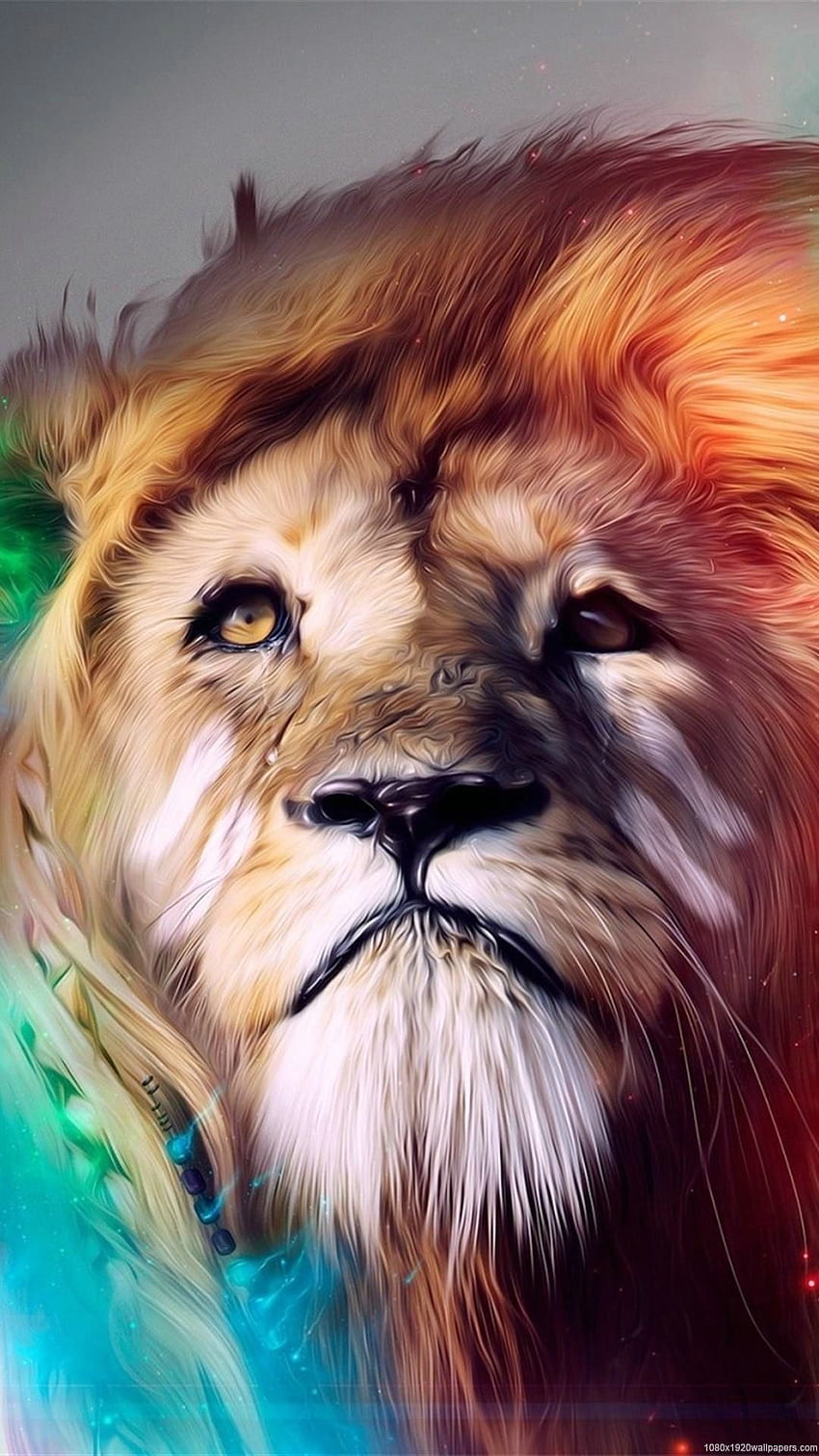 Singa Berwarna-warni. iPhone singa, singa abstrak, singa berwarna-warni wallpaper ponsel HD