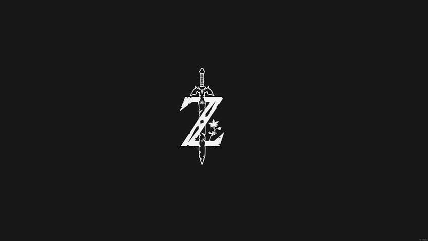 ゼルダの伝説 ブレス オブ ザ ワイルド、ミニマリズム、ロゴ、灰色の背景、ビデオ ゲーム、2560 X 1440 ゼルダ 高画質の壁紙