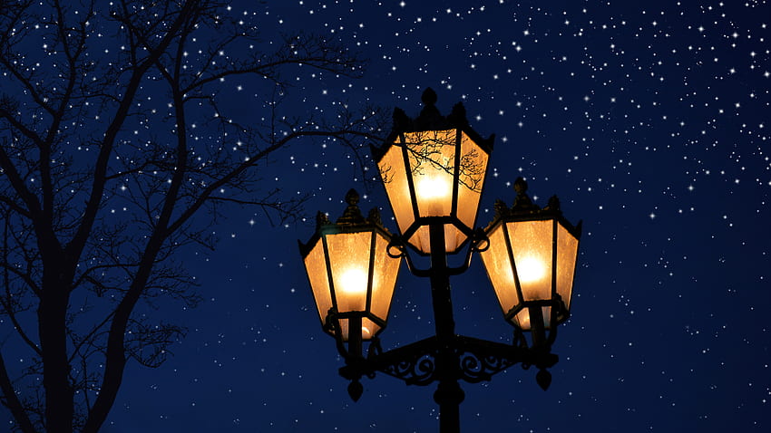 Lámpara de calle de noche oscura Luz brillante, luces de calle fondo de  pantalla del teléfono