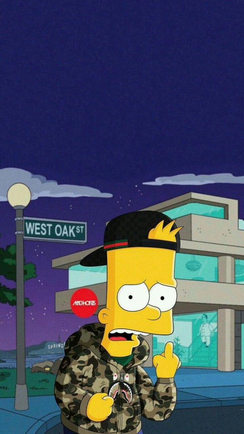 Bart Simpson - Bart Simpson Dedo Medio,, ​​Bart Simpson Hypebeast fondo de pantalla del teléfono