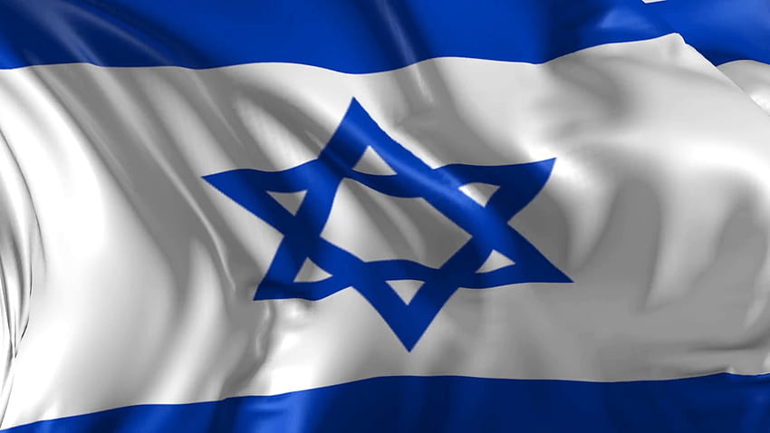 Flag of Israel- Beautiful 3D animation of The Flag of Israel in loop HD wallpaper