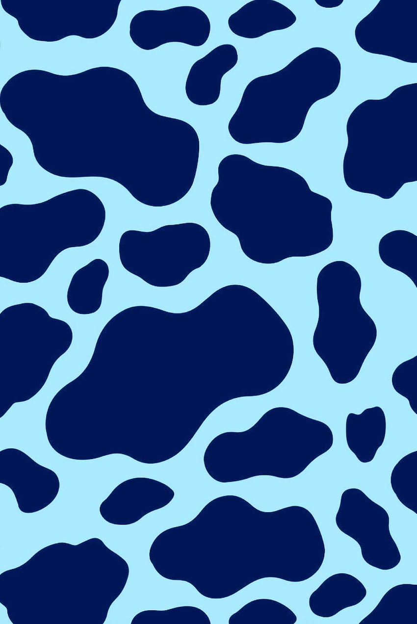 Blue Cow Print, cute HD phone wallpaper