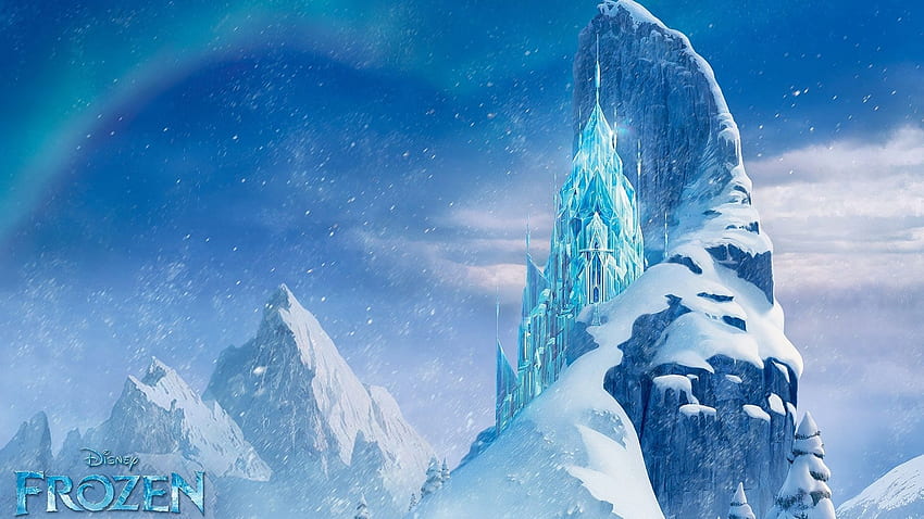 nieve, montañas, Disney, congelado, castillo, invierno, hielo fondo de pantalla
