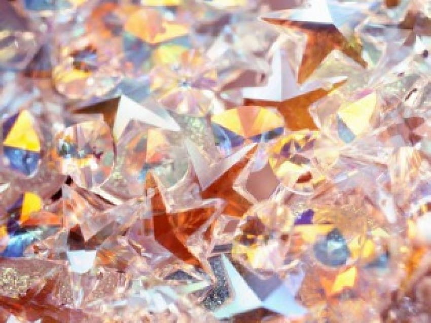 Cuori e Stelle, cristalli, perline, cuori, vetro, stelle Sfondo HD