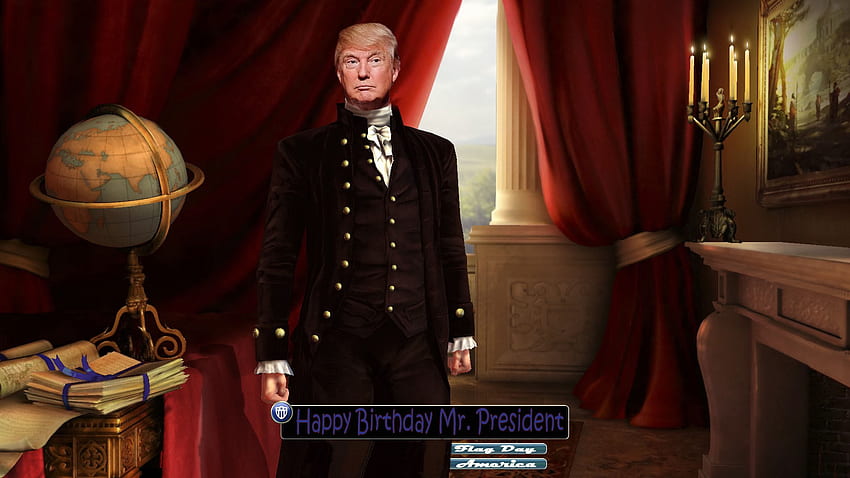 Feliz Birtay Sr. Presidente. ., dia da bandeira, América, aniversário, presidente, política, Donald Trump papel de parede HD