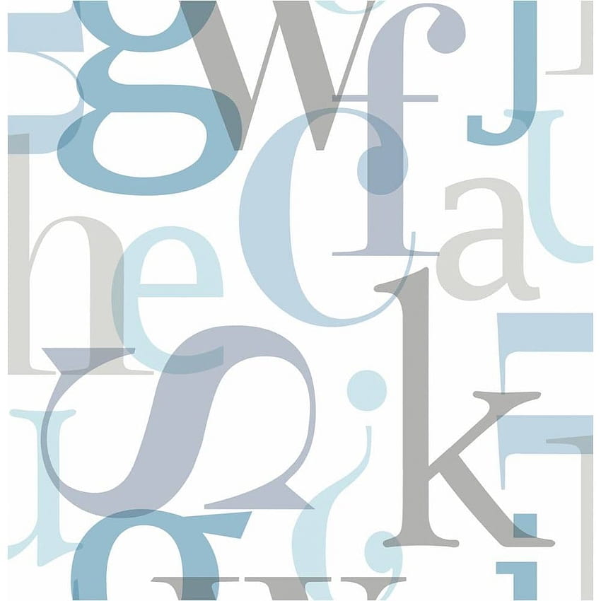 Buy Fine Decor Fonts Alphabet Letters Blue / Soft Grey HD phone wallpaper