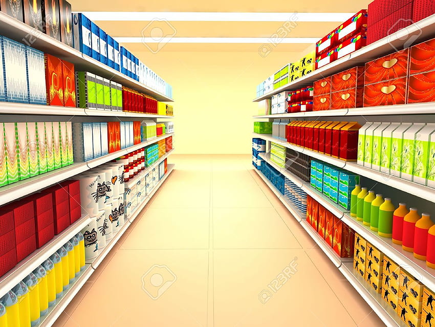 スーパーマーケットの棚 - Episode background, Supermarket, Saving money, Grocery Shopping 高画質の壁紙