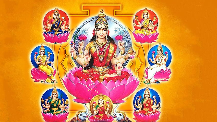 Ashtalakshmi Stotram - Potężna mantra dla bogactwa i dobrobytu - Bogini Lakshmi Devi Stotra, Ashta Lakshmi Tapeta HD