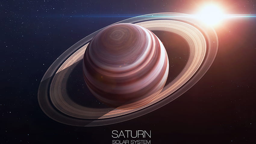 Saturn, ring, planet, sun, solar system U HD wallpaper