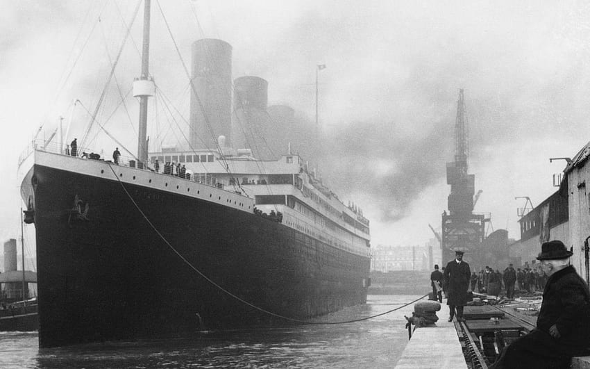 Titanic Ship, Black and White Ship HD wallpaper