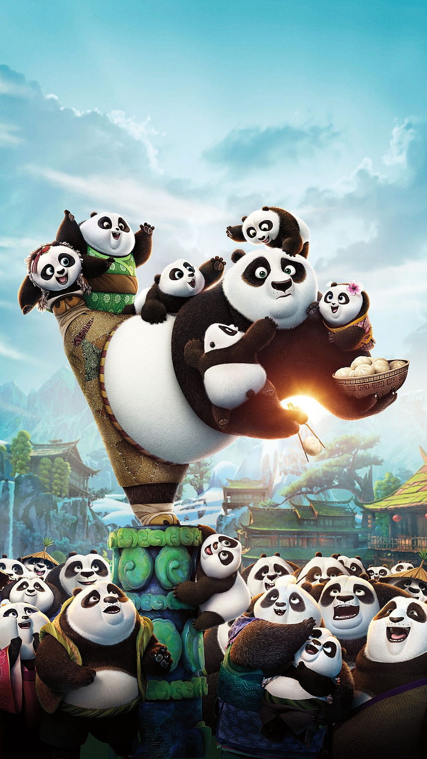 Kung Fu Panda 3, 애니메이션, 포, 판다, 영화 HD 전화 배경 화면