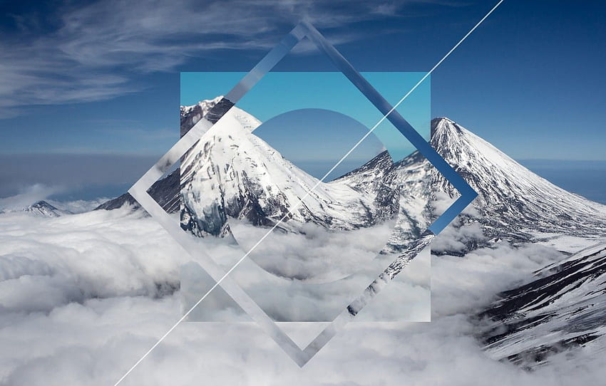 abstract, nature, mountain, snow, geometry, Geometric Landscape HD wallpaper
