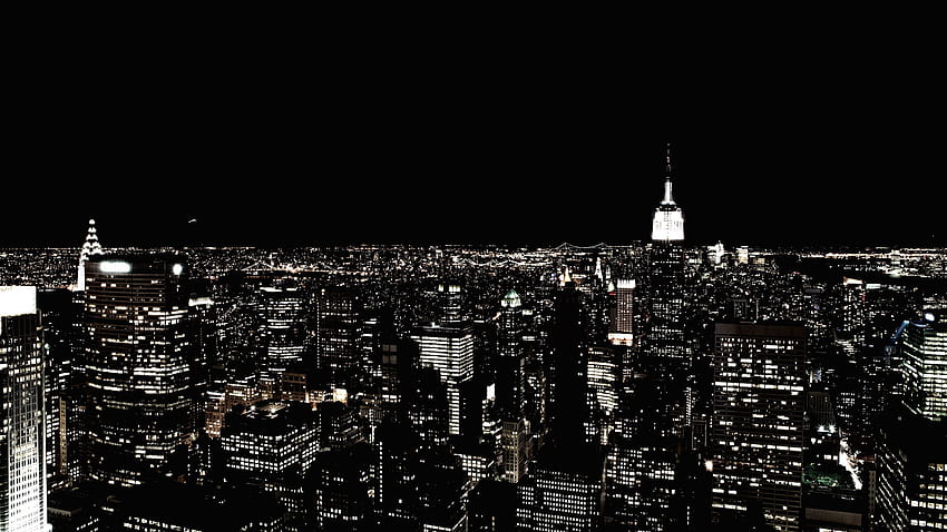 new york, night city, skyscraper, Dark Skyline HD wallpaper