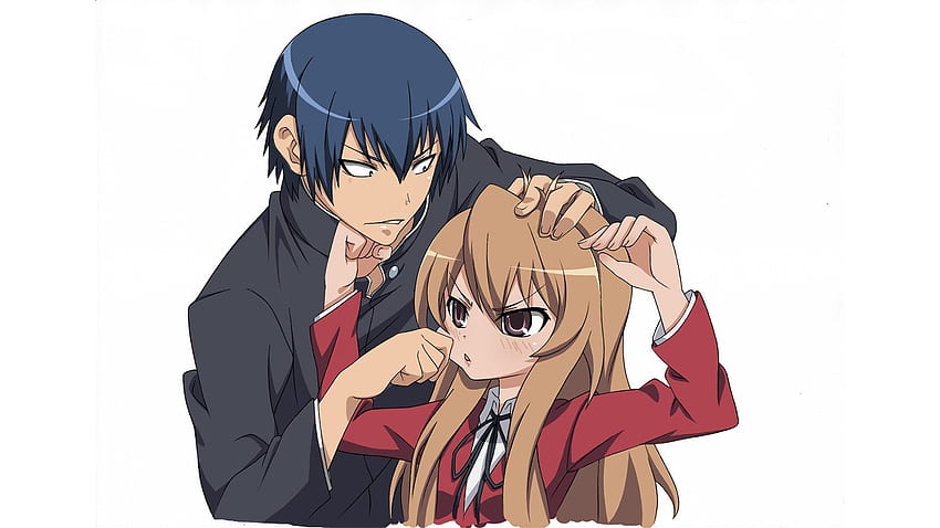 Toradora Love, abrazo, love, anime, cat, hug, kiss, ryuuji, taiga, HD phone  wallpaper