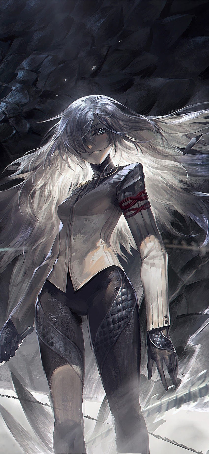 Anime Girl Warrior Fantasy Snake Pixiv Fantasia, 1080x2340 Gray HD phone wallpaper