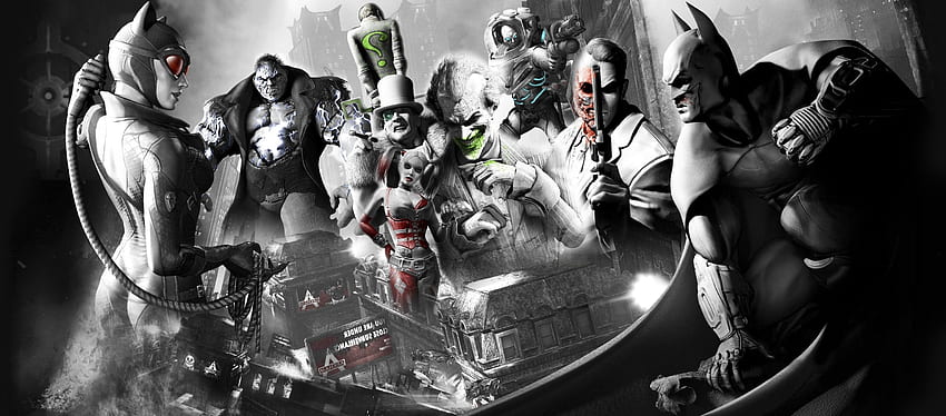 video Games, Batman: Arkham City, Batman, Harley Quinn, The Penguin, Two Face, Joker / and Mobile Background HD wallpaper