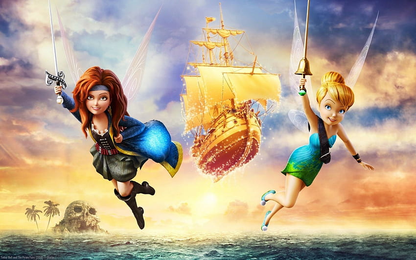 Peri bajak laut (2014), laut, kapal, tinker bell, fantasi, film, disney, Peri bajak laut, Zarina Wallpaper HD