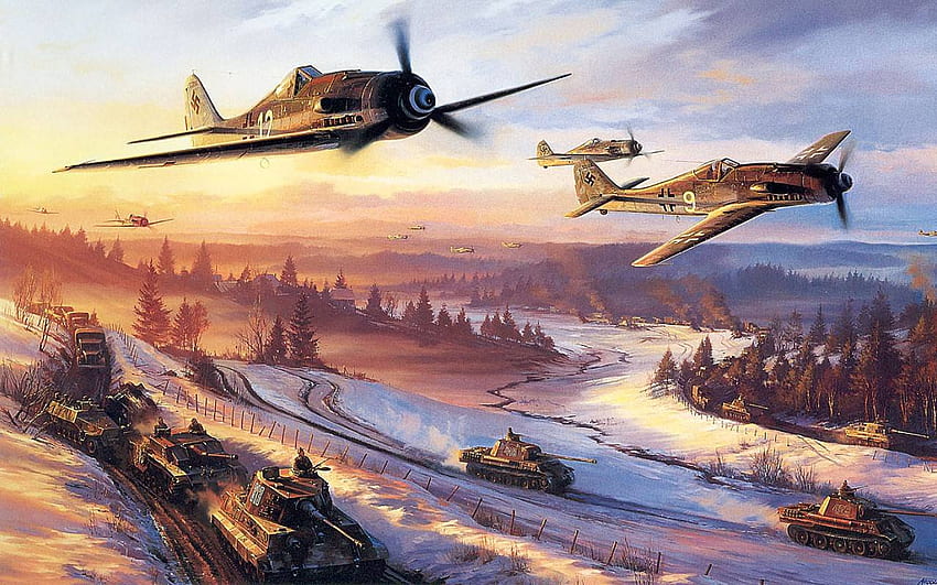 World War II Battle Zone, WWII Art HD wallpaper