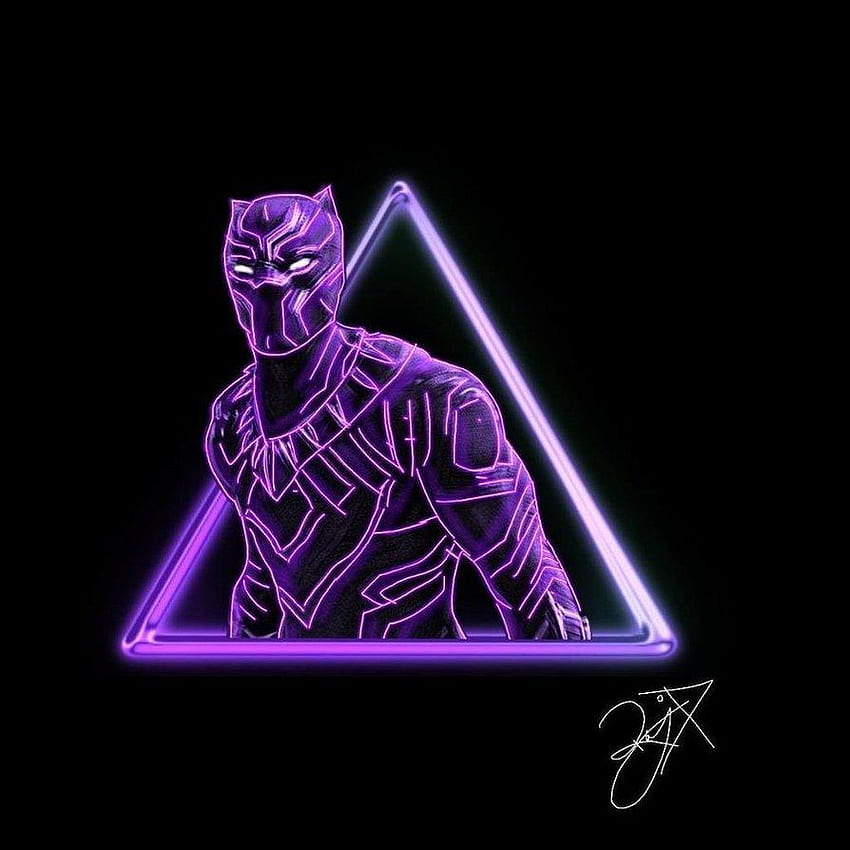 Schwarzer Panther Neon, Neon Schwarzer Panther Marvel HD-Handy-Hintergrundbild