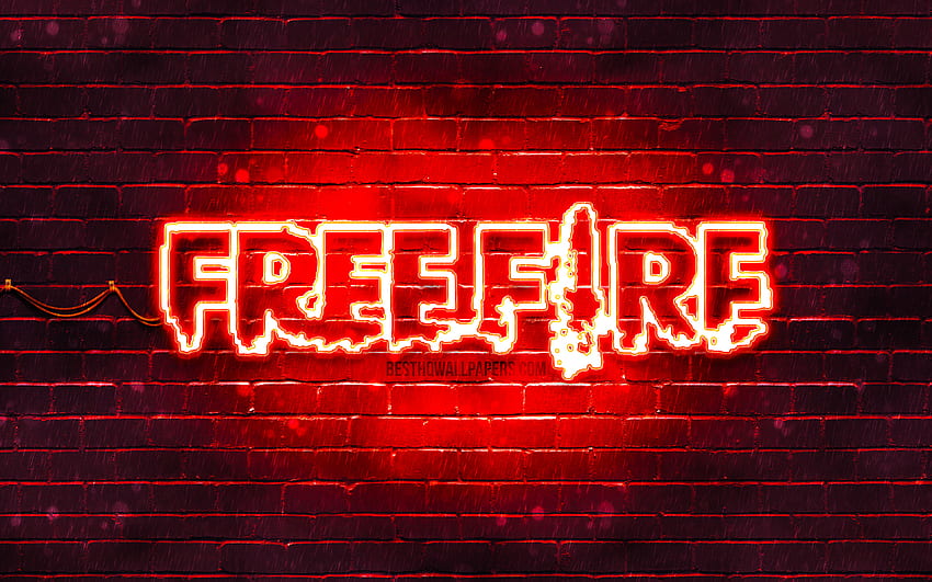 Garena Fire โลโก้สีแดง, กำแพงอิฐสีแดง, โลโก้ Fire, เกม 2020, Fire, โลโก้ Garena Fire, Fire Battlegrounds, Garena Fire สำหรับความละเอียด, โลโก้ Garena วอลล์เปเปอร์ HD