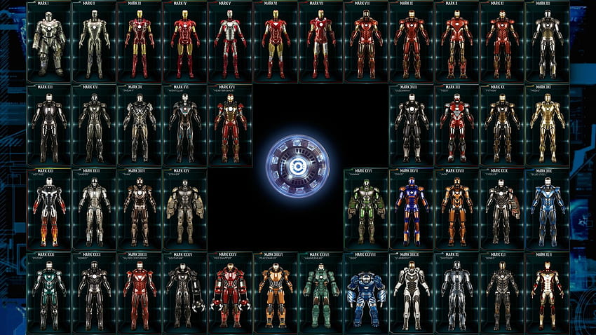 all mark suits iron man