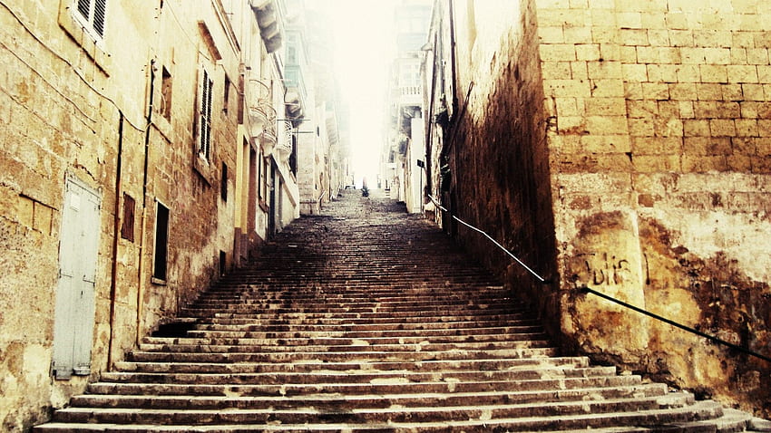 landscapes, streets, towns, ancient, Alley, stairs, alleyway HD wallpaper