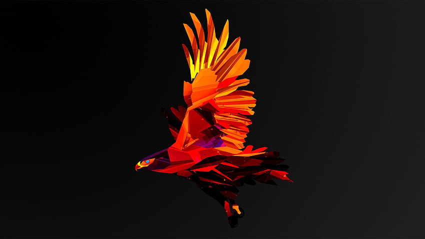 Facets, Animals, Eagle, Digital Art, Justin Maller HD wallpaper