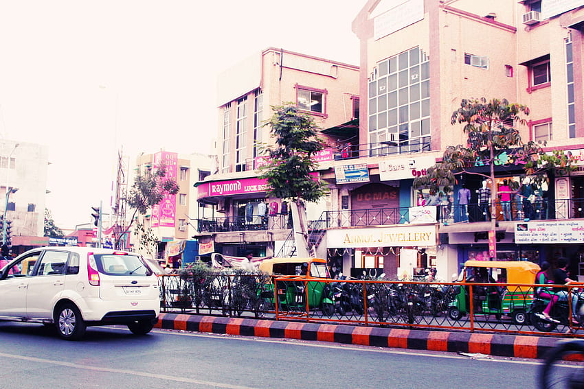 ahmedabad, beschäftigt, stadt, stadtleben, indisch, nostalgisch, alt, straße HD-Hintergrundbild