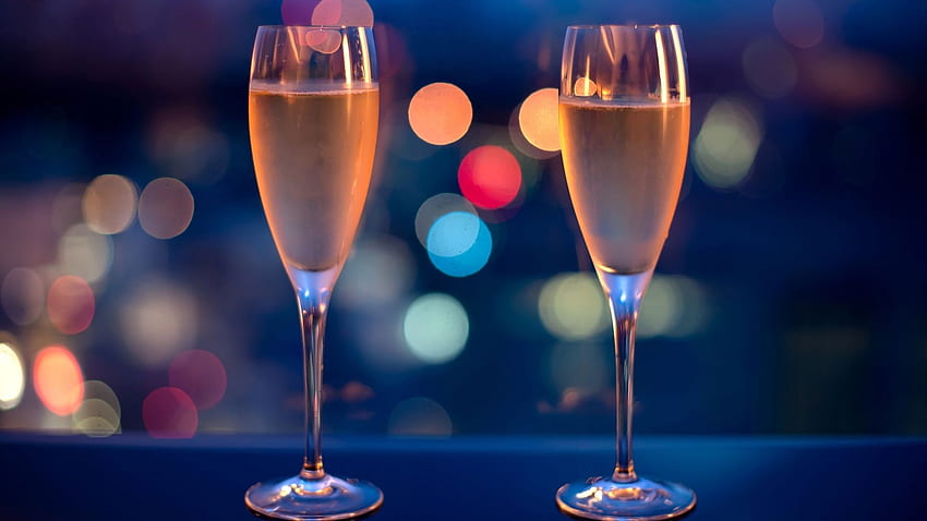 romantisme, champagne, verres, champagne Fond d'écran HD