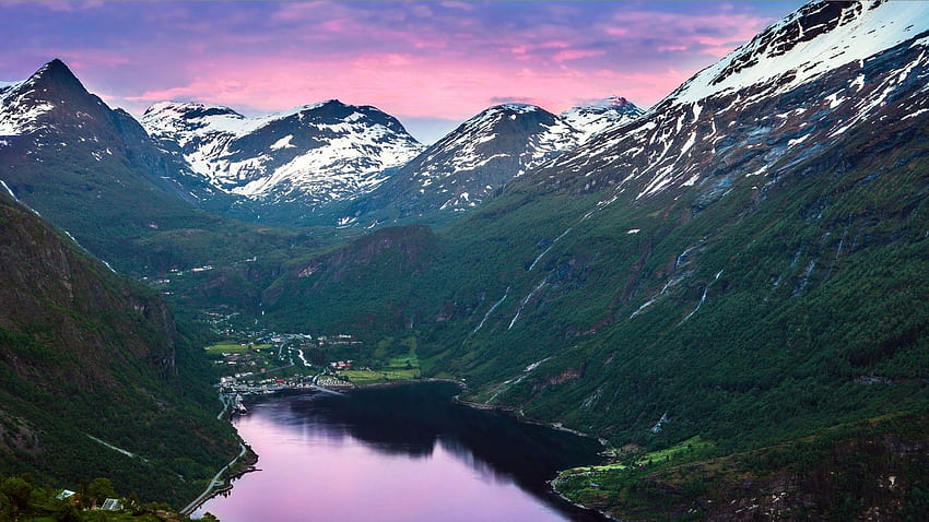 Norway, , , fjord, mountains, river, sky, OS, 1920 X 1080 HD wallpaper