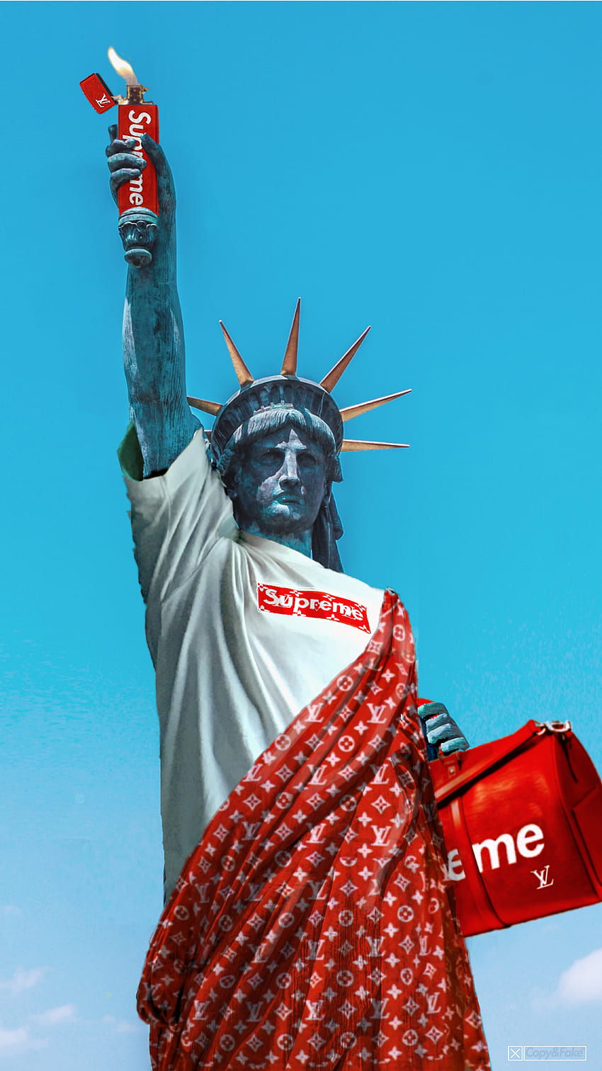 Supreme x Louis Vuitton „Statua Wolności, Supreme NYC Tapeta na telefon HD
