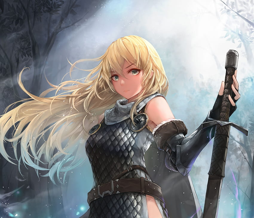 Beautiful, blonde, warrior, art HD wallpaper | Pxfuel