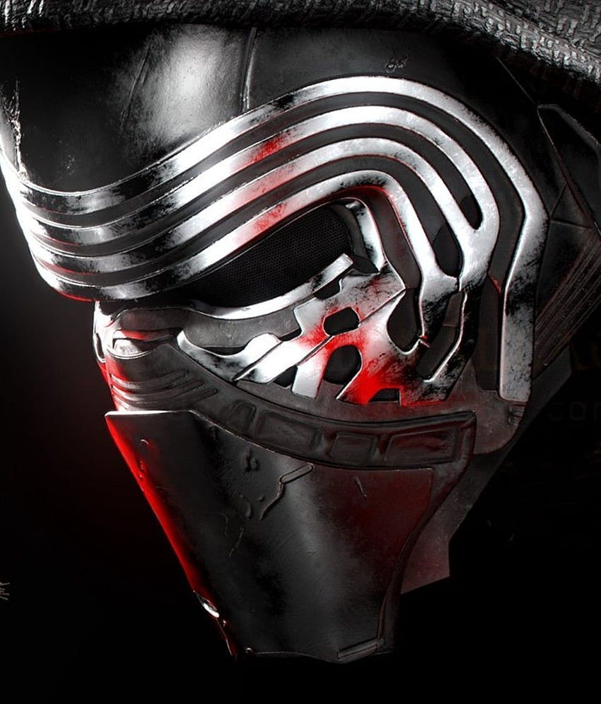 Kylo Ren's mask pattern design has a repetitive striping configuration. Star wars helmet, Star wars , Star wars design HD phone wallpaper