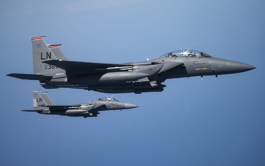 McDonnell Douglas F-15E Strike Eagle, amerikanischer Jagdbomber, United States Air Force, F-15, American Air Force, F-15 im Himmel, Vereinigte Staaten HD-Hintergrundbild