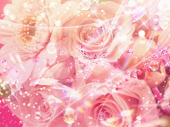 Diamonds and Roses on Pink Background